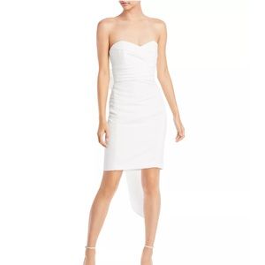 Amsale Bow Back White Strapless Dress - perfect for bridal events!